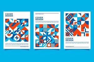 coleção de design premium de capa de padrão geométrico vetor