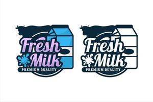 logotipo de ilustração de design de leite fresco vetor