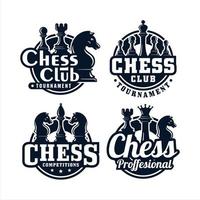 coleção de logotipo premium de design de clube de xadrez vetor