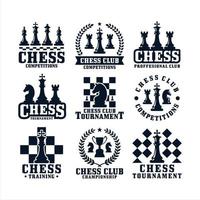 coleção de logotipo premium de design de xadrez vetor