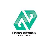 modelo de design de ícone de logotipo letra n vetor