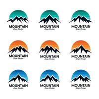 conjunto de vetores de design de logotipo de montanha e céu