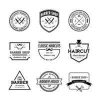 emblemas de barbearia vintage vetor