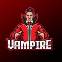 design de mascote de logotipo de esport vampiro. vetor