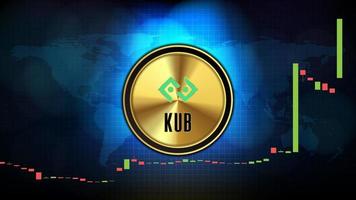 fundo de tecnologia futurista abstrato de moeda bitkub kub gráfico de preço gráfico moeda criptomoeda digital vetor