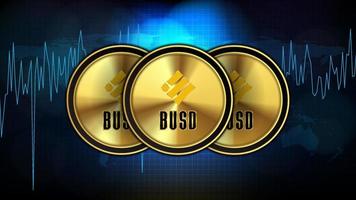 fundo de tecnologia futurista abstrato de binance usd busd gráfico de preço gráfico moeda criptomoeda digital vetor