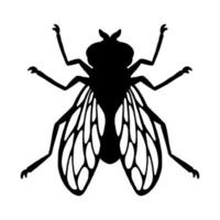 inseto voador. silhueta negra. elemento de design. ilustração vetorial isolada no fundo branco. modelo para repelente. vetor