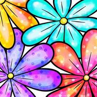padrão de aquarela de flor margarida colorida brilhante vetor