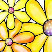 padrão de aquarela de flor de margarida amarela brilhante vetor