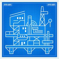 Esquema de projeto de plataforma de plataforma de petróleo vetor