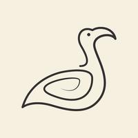 linha contínua pássaro cisne logotipo símbolo ícone vetor design gráfico ilustração ideia criativa