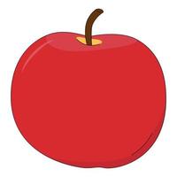 ilustração em vetor de maçã. frutas em estilo cartoon, isolado no fundo branco