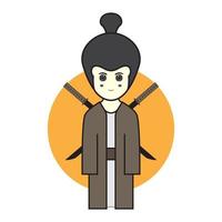homem bonito cultura asiática com design de logotipo de espadas vetor gráfico símbolo ícone sinal ilustração ideia criativa