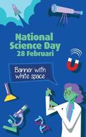 fundo do dia nacional da ciência com espaço em branco de espaço de cópia vetor