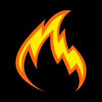 Desenhos animados de vetor de bola de fogo de chama quente
