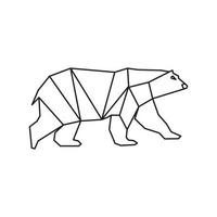 urso caminhada linha logotipo minimalista símbolo ícone vetor design gráfico ilustração ideia criativa