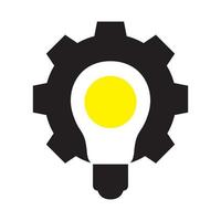 lâmpada de lâmpada com design de logotipo de ovo e engrenagem símbolo gráfico vetorial ícone sinal ilustração ideia criativa vetor