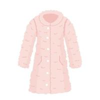 casaco feminino de pele sintética rosa. roupas femininas de inverno. agasalho feminino. ilustração vetorial plana isolada no fundo branco vetor