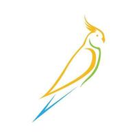 minimalista pássaro colorido periquito logotipo símbolo ícone vetor design gráfico ilustração ideia criativa