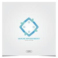 logotipo de investimento em casa modelo elegante premium vetor eps 10