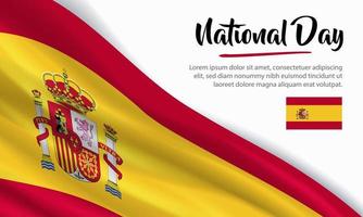 feliz dia nacional espanha. banner, cartão de felicitações, design de folheto. design de modelo de pôster vetor