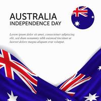 aniversário dia da independência da austrália. banner, cartão de felicitações, design de folheto. design de modelo de pôster vetor