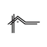 linha telhado casa moderno minimalista logotipo símbolo ícone vetor design gráfico ilustração ideia criativa