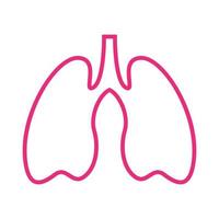 linha rosa isolado pulmões saúde logotipo design vetor gráfico símbolo ícone sinal ilustração ideia criativa