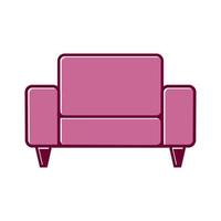 móveis de interiores sofá minimalista rosa logotipo vetor ícone design ilustração
