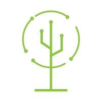 reciclar árvore tecnologia linha design de logotipo vetor gráfico símbolo ícone sinal ilustração ideia criativa