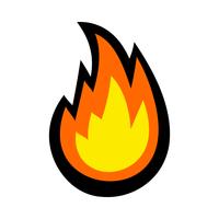 Desenhos animados de vetor de bola de fogo de chama quente