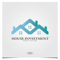 logotipo de investimento em casa modelo elegante premium vetor eps 10