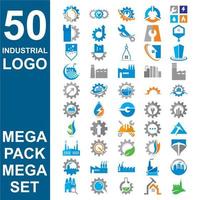 conjunto de logotipo industrial, conjunto de vetor de engenharia