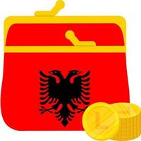 moeda da carteira da albânia vetor
