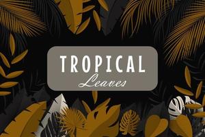 fundo de folhas tropicais com plantas da selva vetor