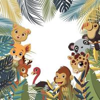 animal selvagem dos desenhos animados na selva
