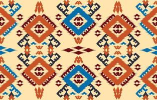 arte ikat abstrata étnica. sem costura padrão em bordados tribais, folclóricos e estilo mexicano. print.design de ornamento de arte geométrica asteca para tapete, papel de parede, roupas, embrulho, tecido, capa, têxtil vetor