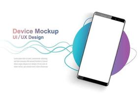 nova tela em branco de estilo moderno de smartphone preto móvel realista. modelo para infográficos ou interface de design de interface do usuário de apresentação. vetor de ilustrador.
