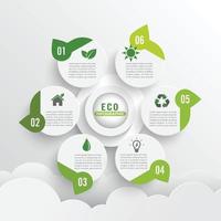 infográficos de layout de design de ecologia verde moderno 6 opções. modelo de folheto, negócios, web design. vetor