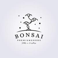 linha de árvores bonsai logotipo moderno modelo de logotipo de jardim florestal de bonsai design de ilustração vetorial vetor