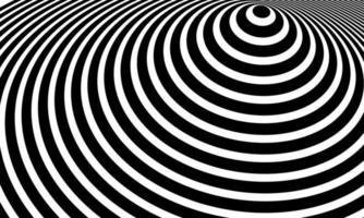 ilustração estoque arte óptica abstrata ilusão de superfície branca preta geométrica listrada fluindo como uma parte 4 vetor