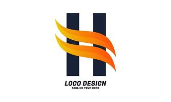 ilustração estoque h logotipo letra h logotipo e logotipos de asa de design abstrato vetor