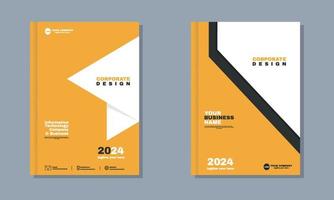 modelo de design de capa de livro corporativo de empresa de negócios abstratos cor amarela a4 vetor