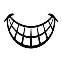 Grande feliz Toothy Cartoon Smile ícone vector