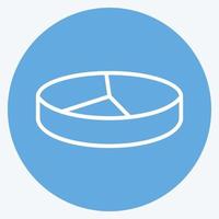 ícone de gráfico de pizza 3d no estilo moderno de olhos azuis isolado em fundo azul suave