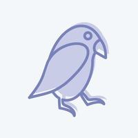 ícone de pássaro de estimação em estilo moderno de dois tons isolado em fundo azul suave vetor