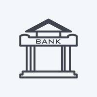 ícone de banco em estilo de linha moderno isolado em fundo azul suave vetor