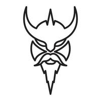 linha cabeça viking logotipo vetor símbolo ícone design ilustração gráfica