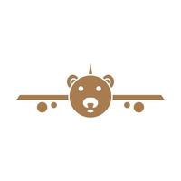 brinquedos avião urso logotipo símbolo ícone vetor design gráfico ilustração ideia criativa