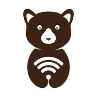 urso de mel animal fofo com ícone de símbolo de internet símbolo vetor ilustração design gráfico